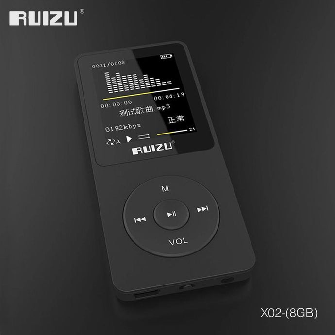 100% original English version Ultrathin MP3 Player with 8GB storage and 1.8 Inch Screen can play 80h, Original RUIZU X02